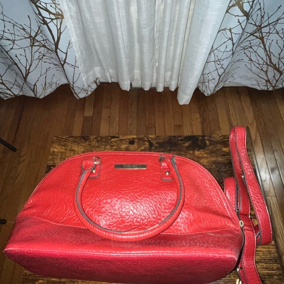 Anne Klein Bold Red Satchel - Picture 3 of 4